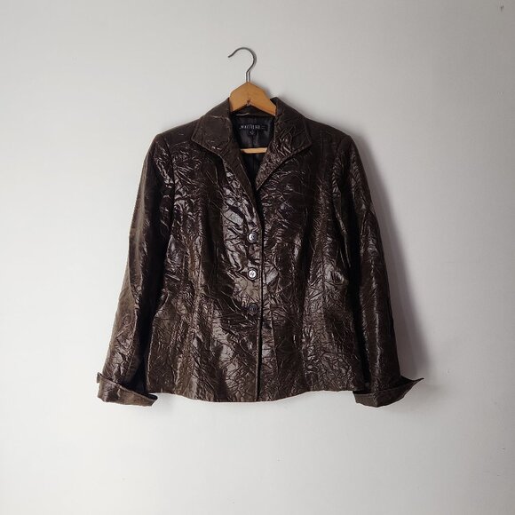 Lafayette 148 New York Jackets & Blazers - Lafayette 148 New York brown crinkle textured blazer jacket Sz 6